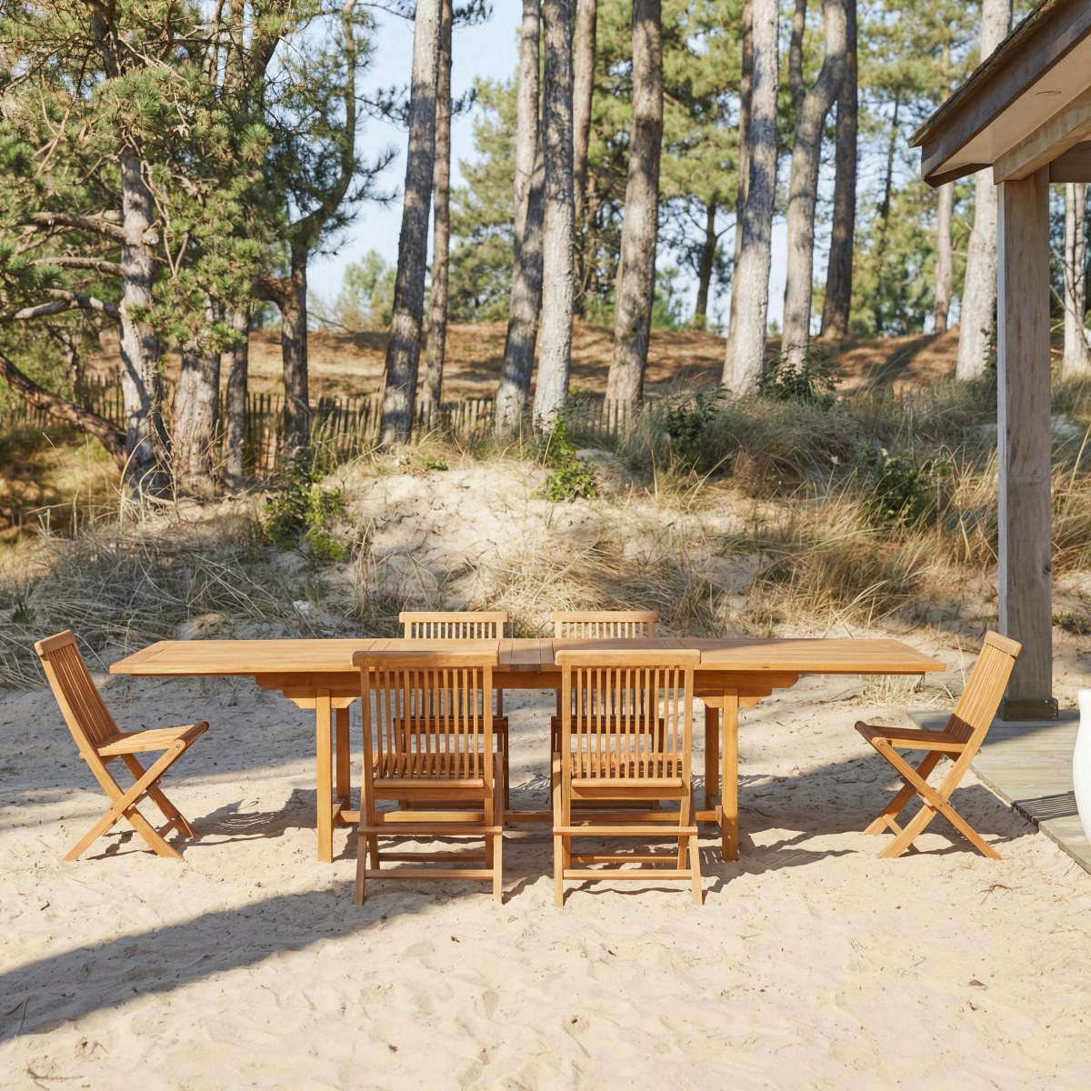 GARTENMÖBEL-SET 4-tlg Capri Braun aus Akazie - Braun, Holz - Tikamoon
