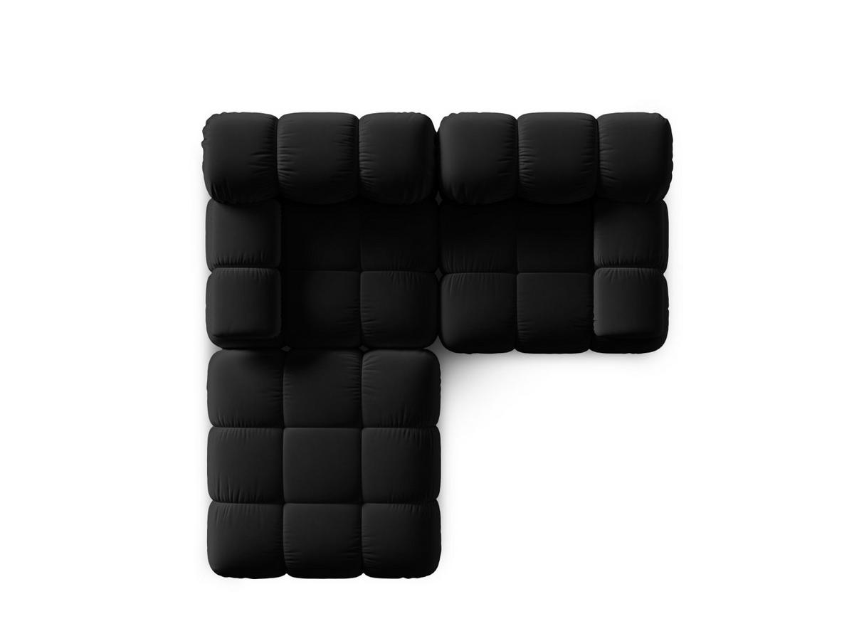 MODULARES-SOFA Bellis aus Samt schwarz 3 Sitzplätze - Schwarz, Textil (188/63/188cm) - Micadoni