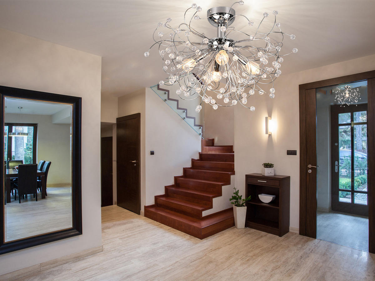 LED-DECKENLAMPE Silber Ø55cm, Gold Kristall - Chromfarben/Transparent, Kunststoff/Metall (55/55/35cm) - meineWunschleuchte