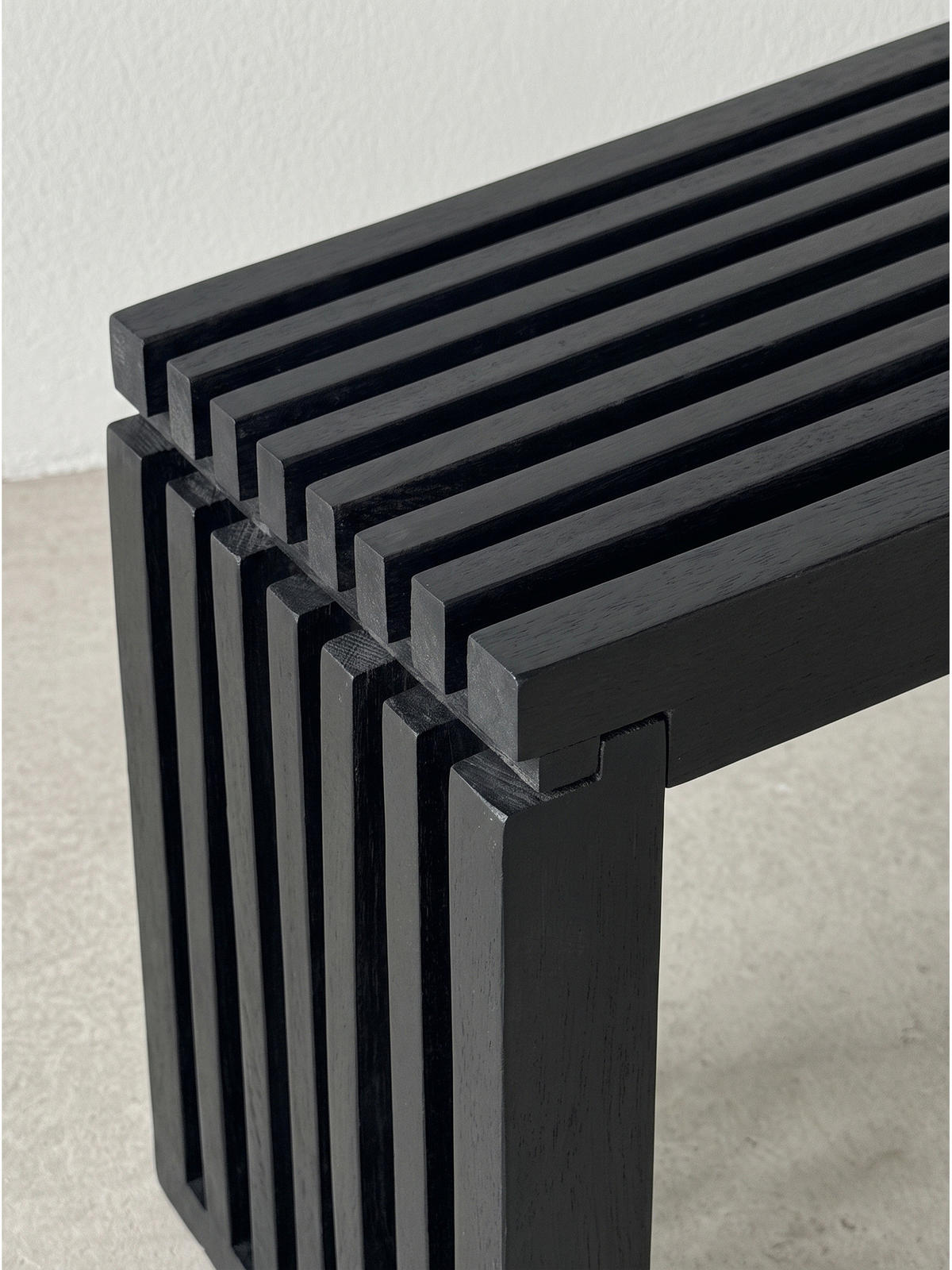SITZBANK PALLANZA, Akazie Massivholz, Schwarz, 120 x 35 x 45 cm - Schwarz, Holz (120/45/35cm) - KADIMA DESIGN