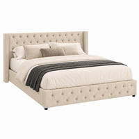 POLSTERBETT mit Bettkasten 180x200 cm Samt Beige - Beige, Metall (180/200cm) - Meubliv