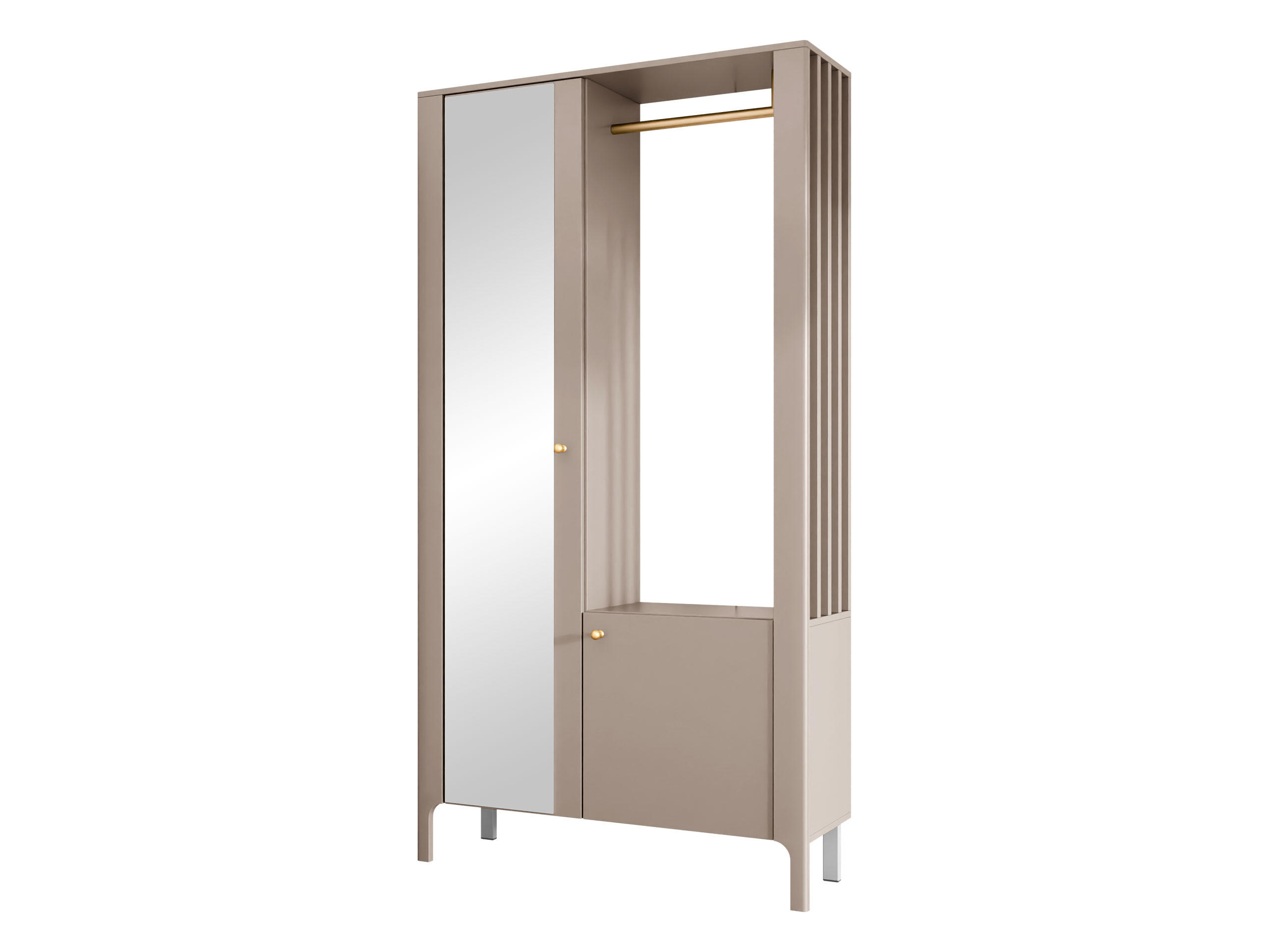GARDEROBE-SET Malumi - Kaschmir/Goldfarben, Holzwerkstoff/Metall (105/197/33cm) - MIRJAN24