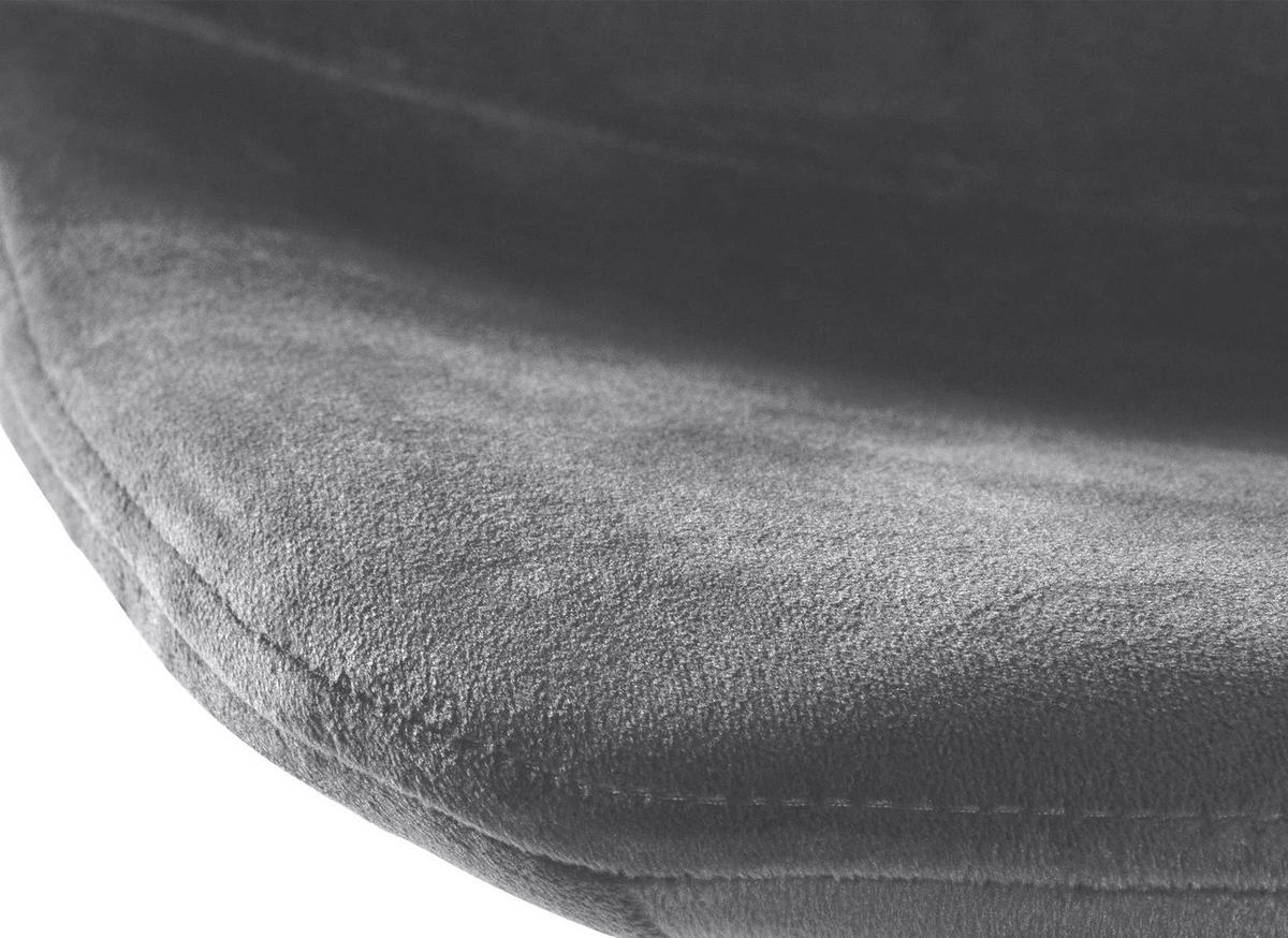 BARHOCKER Samt dunkelgrau - Chromfarben/Dunkelgrau, Textil/Metall (44/88/43cm) - CLP