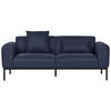 2-SITZER-SOFA Leinen dunkelblau Malmos - Blau/Schwarz, Textil (196/78/85cm) - Beliani
