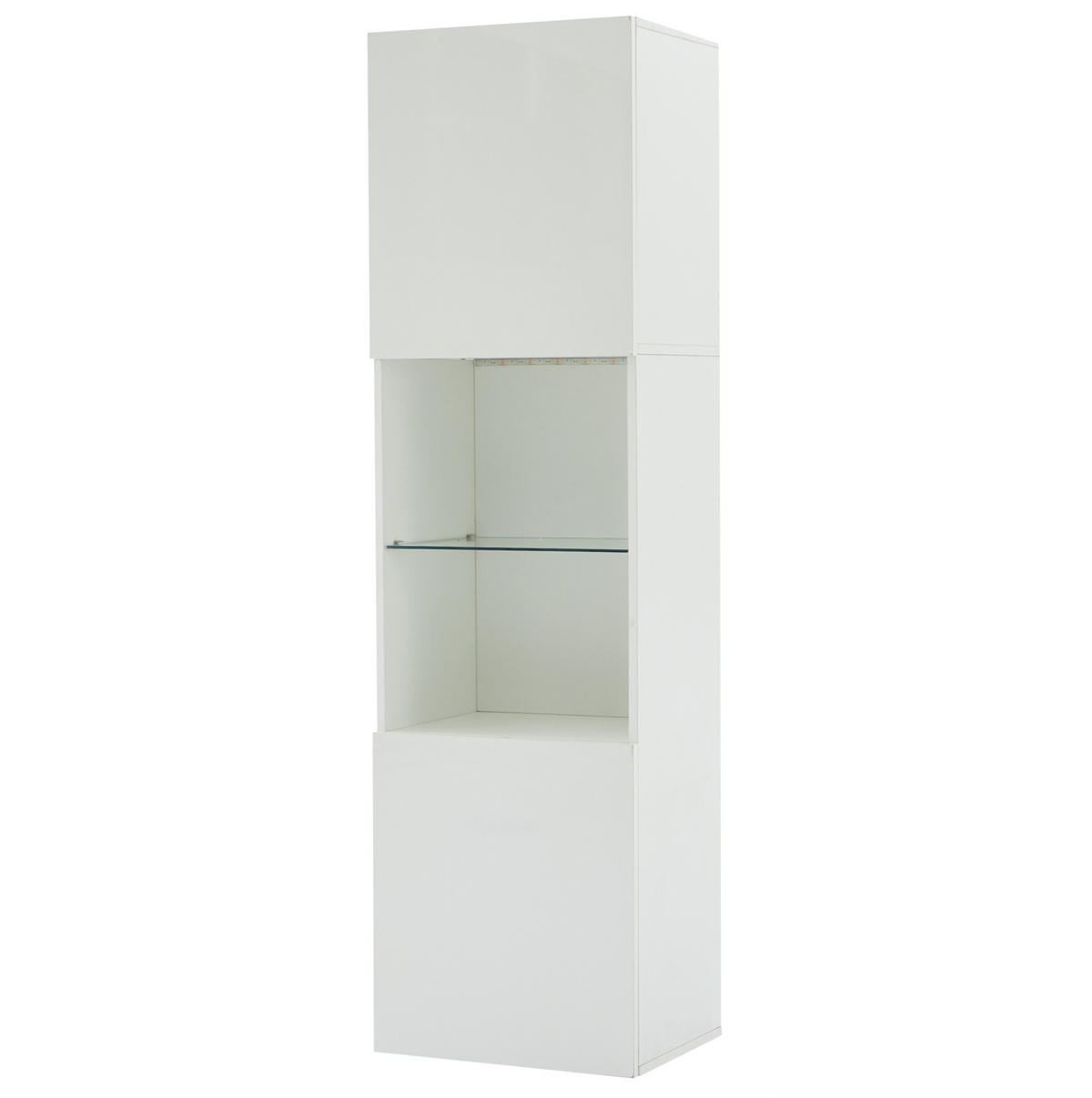 VITRINE 45/35/160 cm aus Spanplatte mit LED-Beleuchtung Weiß - Weiß, Holzwerkstoff (45/160/35cm) - Modenvie