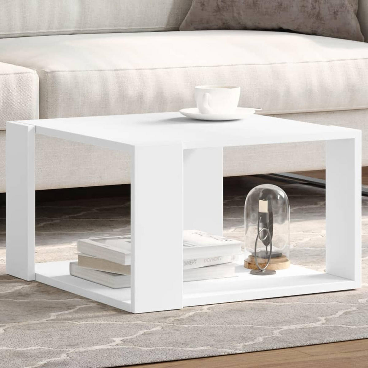 COUCHTISCH Weiss 51,5/51,5/30 Cm Holzwerkstoff - Weiß, Holzwerkstoff (51.5/51.5/30cm) - vidaXL