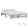HOLZBETT mit Matratze 140/200 cm grau - Grau, Holz (140/200cm) - Homestyle4u