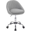 DREHSTUHL ergonomisch, Schminkstuhl, Samt, Grau - Schwarz/Grau, Textil/Metall (52/72/48cm) - Woltu
