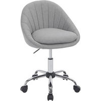 DREHSTUHL ergonomisch, Schminkstuhl, Samt, Grau - Schwarz/Grau, Textil/Metall (52/72/48cm) - Woltu
