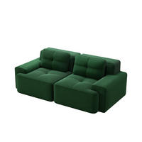 2-SITZER-SOFA DE-34113 modular mit Tiefsitz Grün - Grün, Textil (104/69/204cm) - ComfortXL
