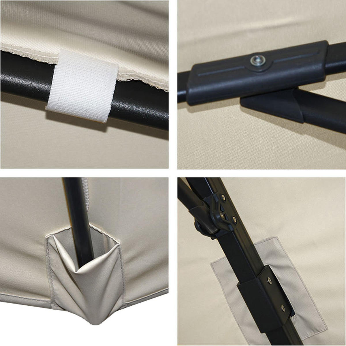 AMPELSCHIRM Ecru 350/350 cm - Ecru, Textil (410/350cm) - MCW