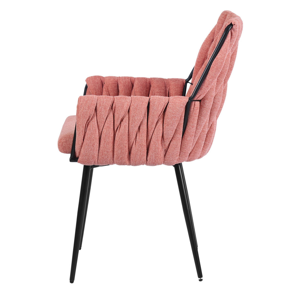 ESSZIMMERSTUHL Stoff rosa - Pink, Holzwerkstoff/Metall (53/83/47cm) - Urban Meuble