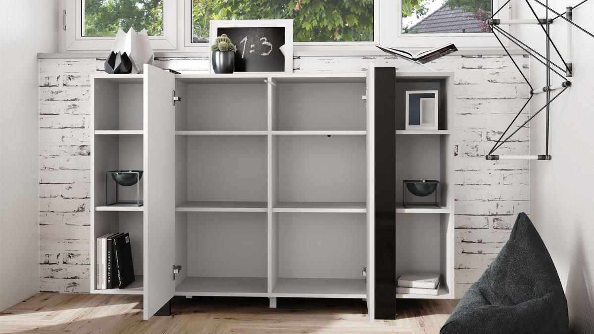 HIGHBOARD Ida Blenden in Weiß matt - Weiß, Holzwerkstoff (149/101/34cm) - Vladon