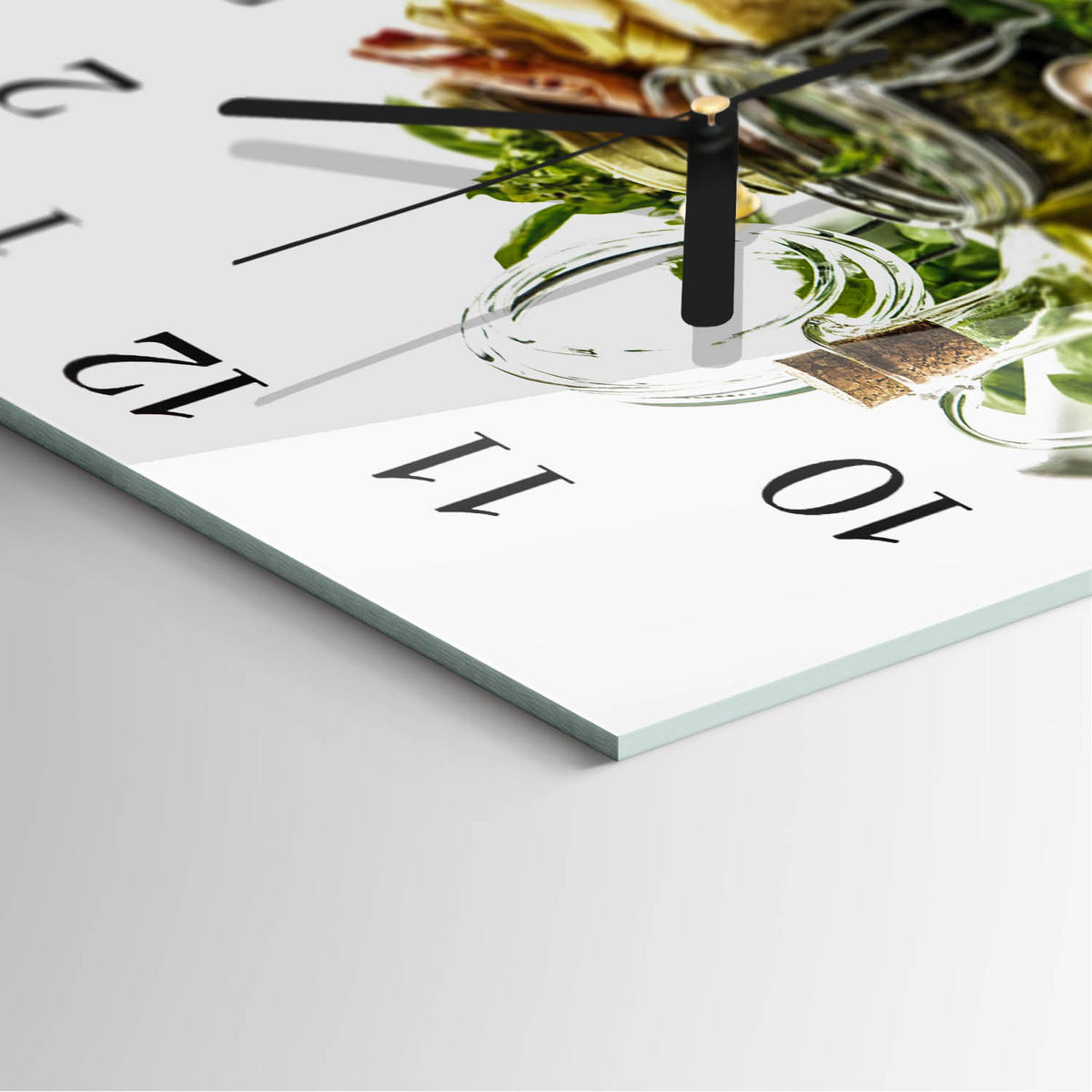 WANDUHR 30x30 cm - Nudeln mit Öl - Multicolor, Glas (30/30/0.4cm) - TULUP