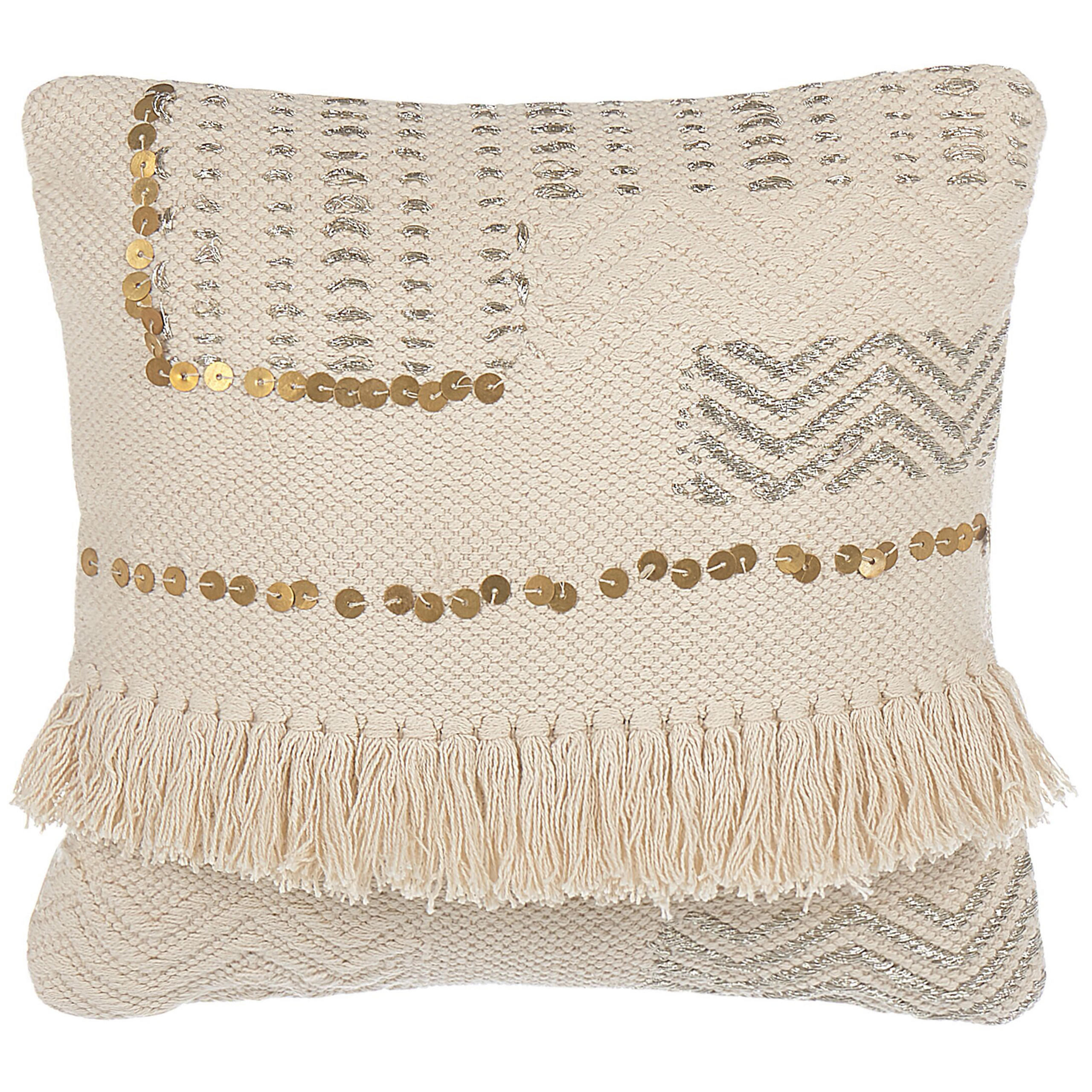 DEKOKISSEN 2er-Set Hellbeige 45/45 cm Vayali - Beige, Naturmaterialen/Textil (45/45cm) - Beliani