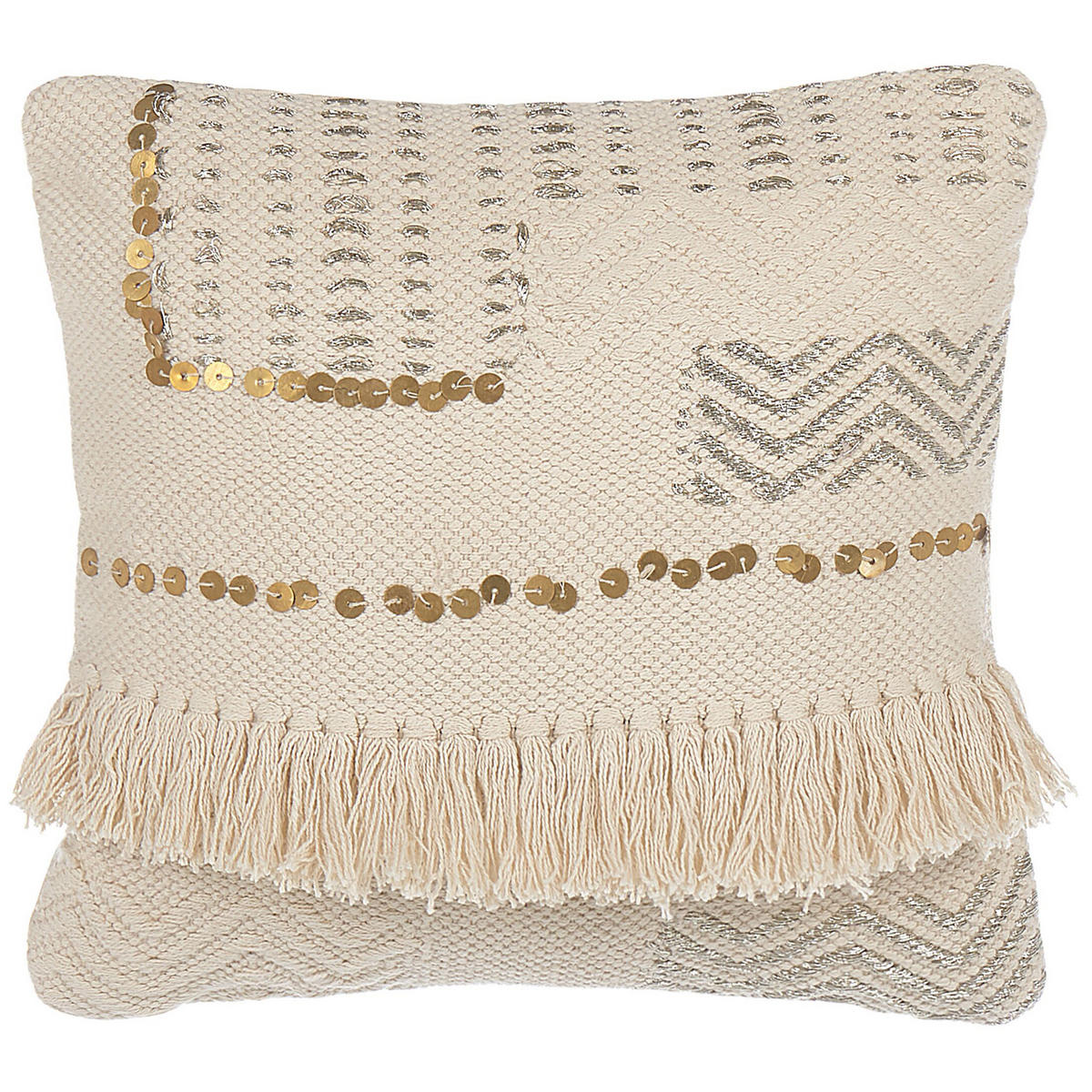 DEKOKISSEN 2er-Set Hellbeige 45/45 cm Vayali - Beige, Naturmaterialien/Textil (45/45cm) - Beliani