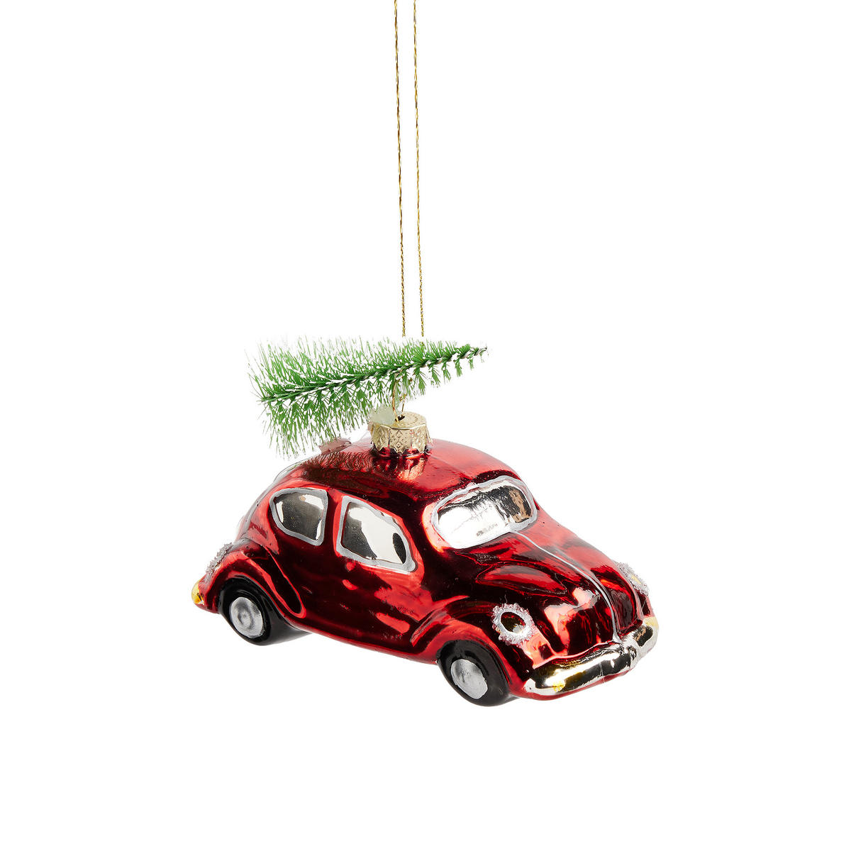 GLASKUGEL Ornautos, Rot, 8 x 5.5 x 11.5 cm, Dekorative Weihnachtsdeko - Rot, Glas (5.5/8/11.5cm) - home&you