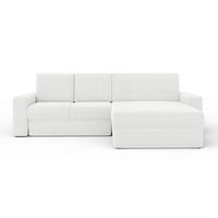 ECKSOFA TOCO XL 275/170 cm in Boucle Weiß rechts - Beige, Holz/Holzwerkstoff (275/170cm) - Deine Möbel 24