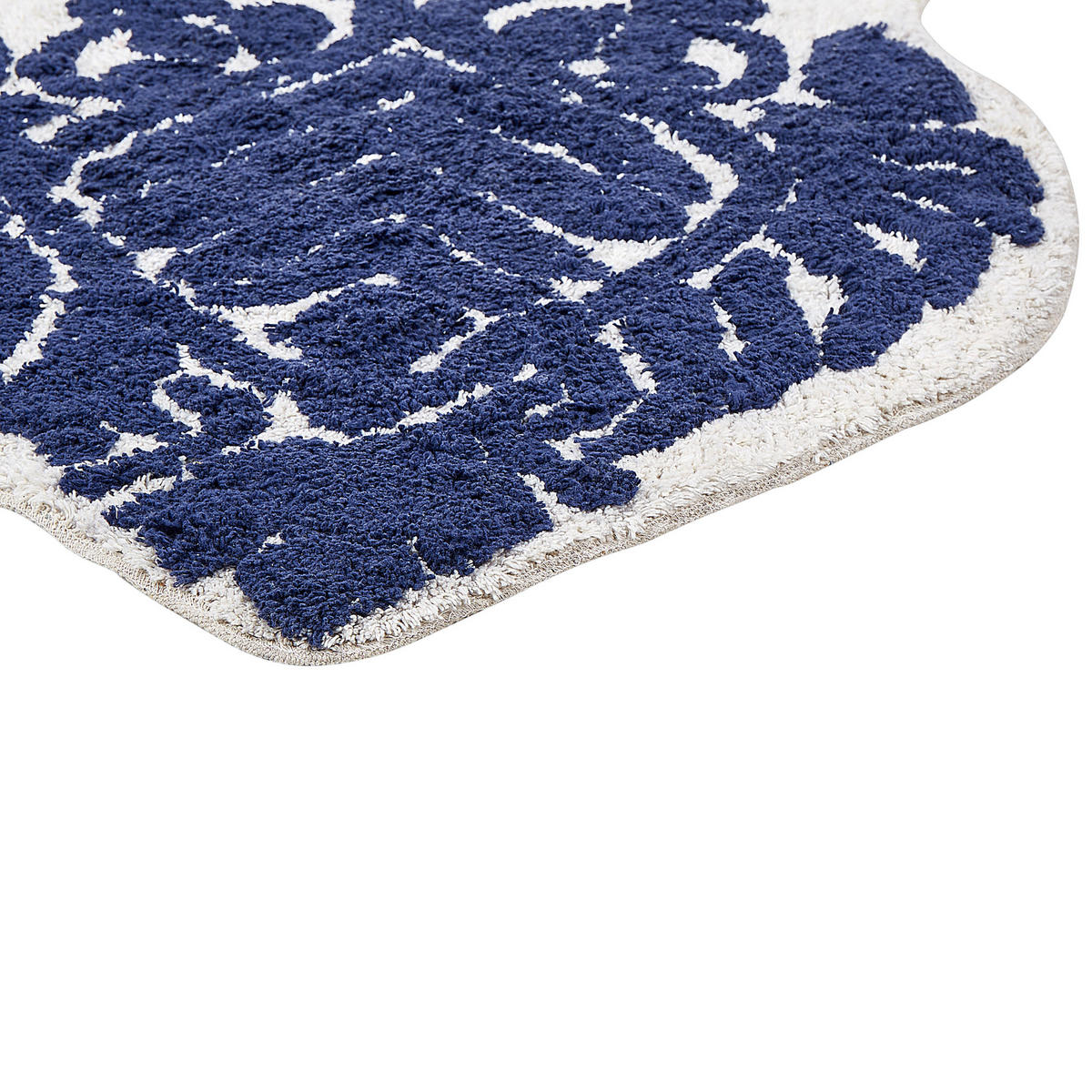 BADEMATTE Blau 150 x 60 cm Canbar - Blau/Weiß, Textil (150/60cm) - Beliani