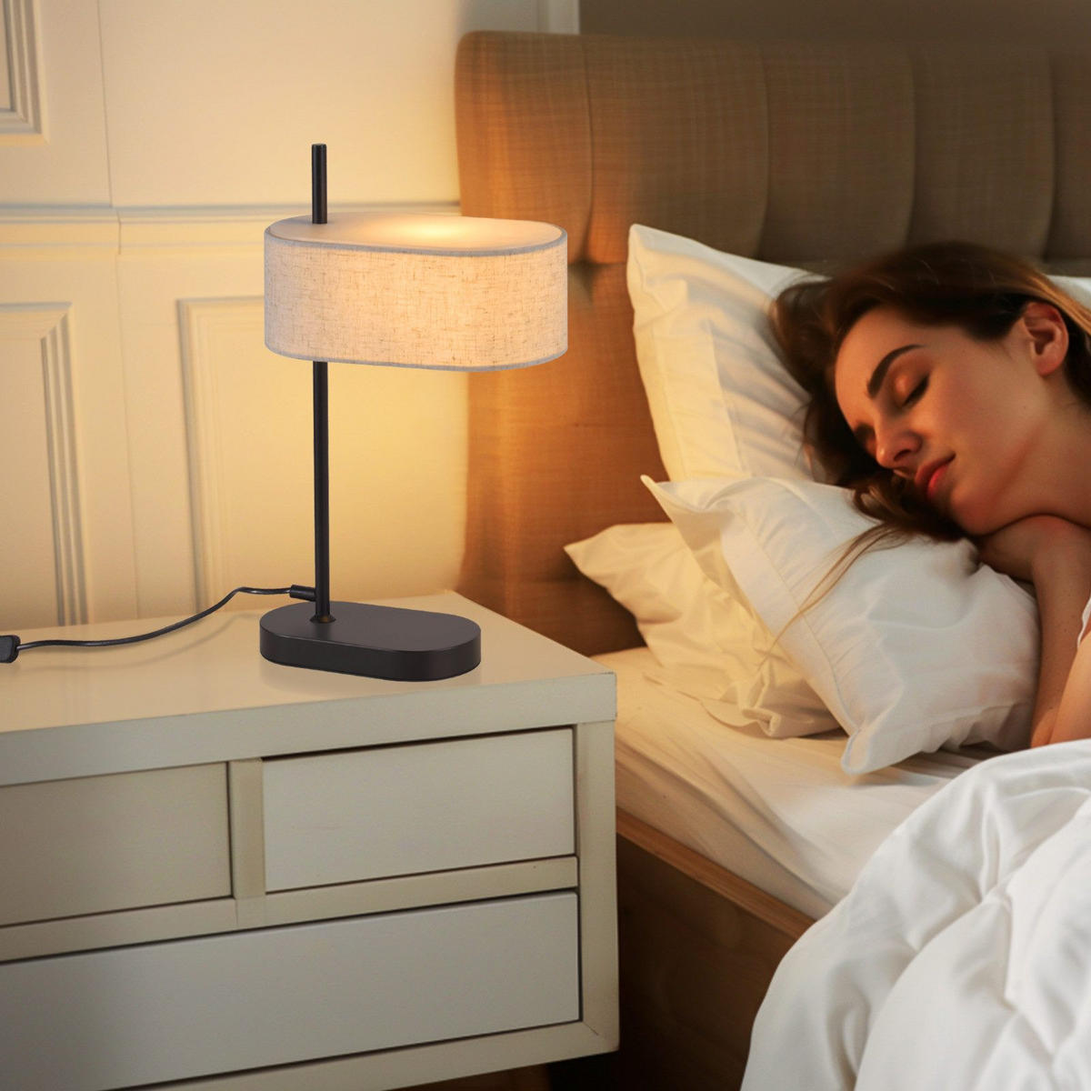 TISCHLEUCHTE Keldark 24.0/12.0/40.0 cm - Schwarz, Metall (40/24/12cm) - ZMH