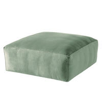 POLSTERHOCKER - Schwarz/Mintgrün, Kunststoff/Textil (92/42/92cm) - home24