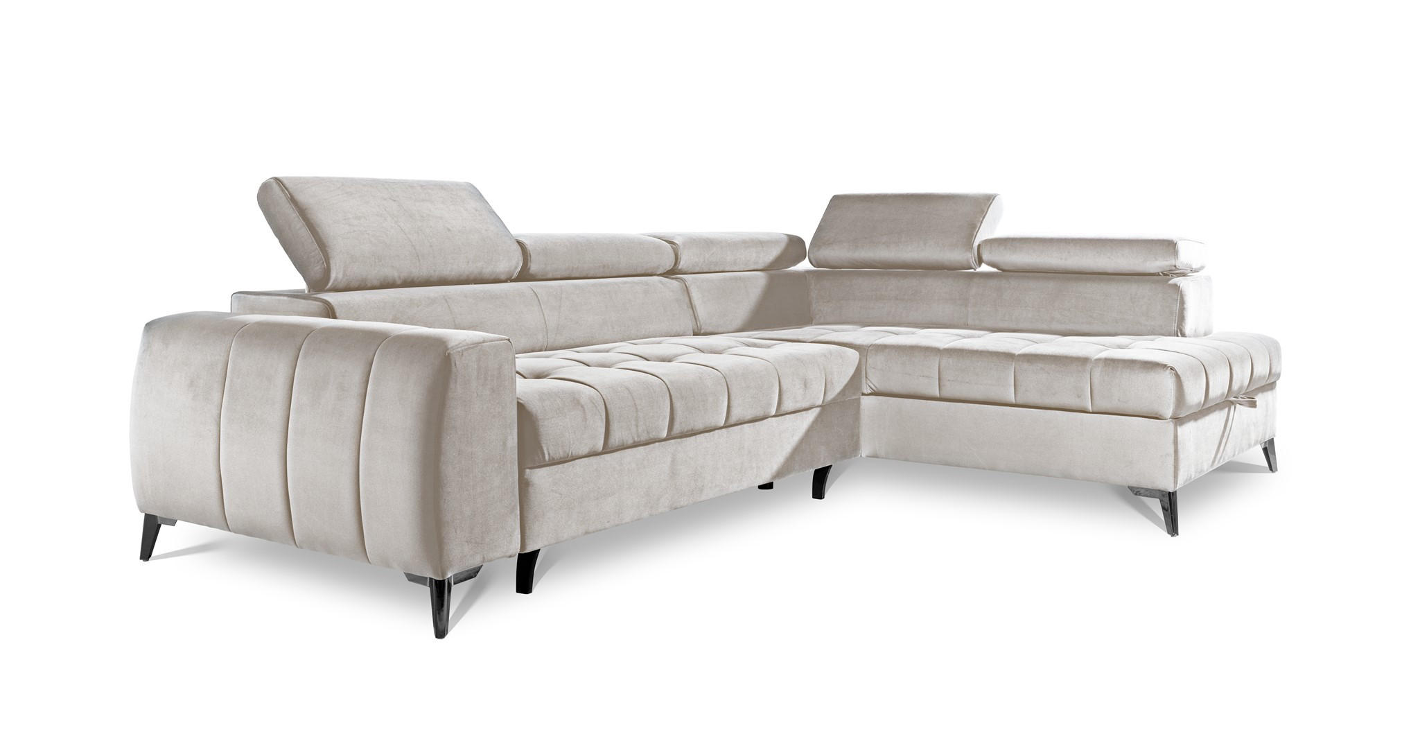 ECKSOFA Schlafsofa Agnesa In Salvador - Creme, Holzwerkstoff/Textil (275/200cm) - Fun Möbel