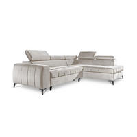 ECKSOFA Schlafsofa Agnesa In Salvador - Creme, Holzwerkstoff/Textil (275/200cm) - Fun Möbel