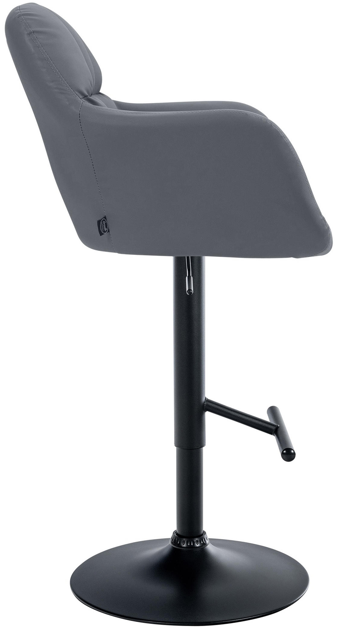 BARHOCKER Nardo Kunstleder schwarz grau - Schwarz/Grau, Kunststoff/Metall (57/118/59cm) - TPFLiving