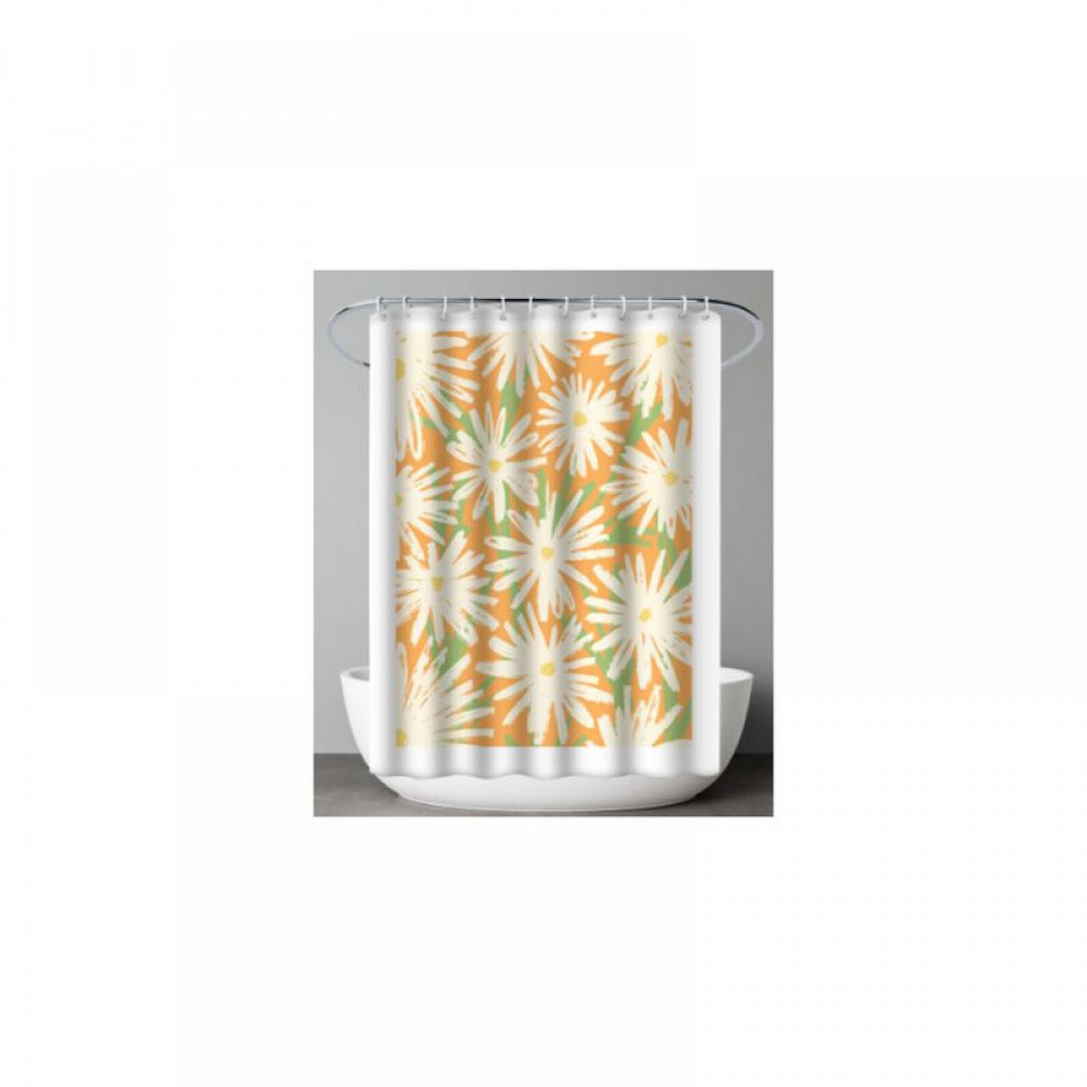 DUSCHVORHANG Polyester schnelltrocknend wasserdicht mit Haken - Gelb, Textil (180/200cm) - MCBOSON