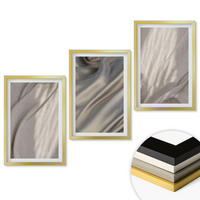 WANDBILDER 3er Set - 40x60 cm Goldrahmen - Nahaufnahme von natürlichen Boho-Stoffen - Goldfarben, Kunststoff (40/60cm) - ArtPrintCave