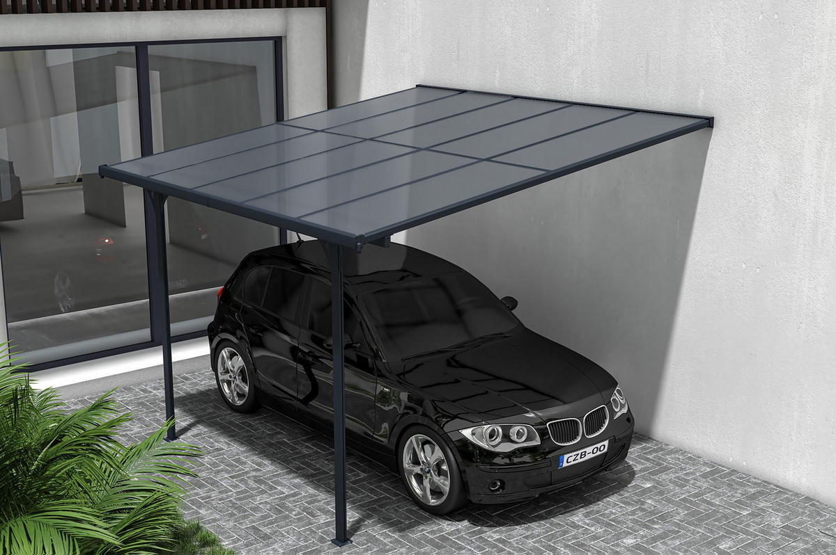 PERGOLA / CARPORT Kleo Grau 3m x 3m - Grau, Metall (313/270/300cm) - Cazeboo