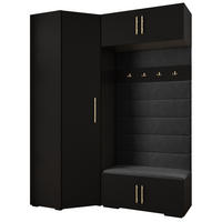 GARDEROBEN-SET 236,7/181,7/47 - Goldfarben/Schwarz, Holz/Metall (181.7/236.7/47cm) - Abiks Möbel