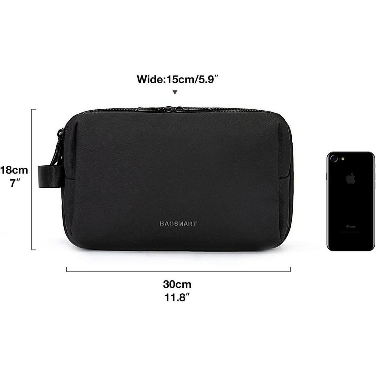 KULTURTASCHE Herren Schwarz 30 cm - Schwarz, Kunststoff (7/6.5/15.1cm)
