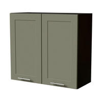 HÄNGESCHRANK Oslo W3/80 Schwarz / Reed Green Matt 80 / 32,5 / 72cm - Schwarz/Grün, Holz/Holzwerkstoff (80/72/32.5cm) - Feldmann-Wohnen