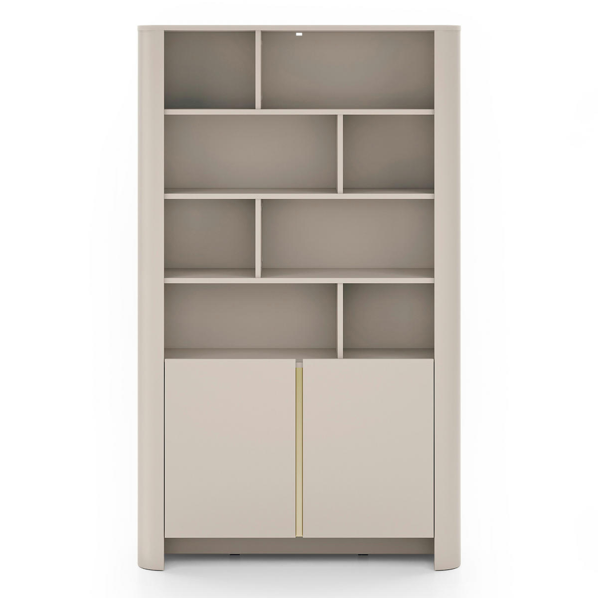 BÜCHERREGAL AMOS REG1-2D Abgerundeter Korpus, Kaschmir - Kaschmir, Holzwerkstoff/Kunststoff (103/170/39cm) - Komodee