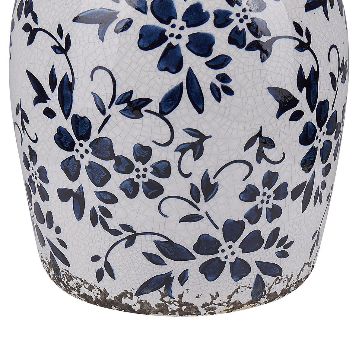 BLUMENVASE Steinzeug weiß Amida - Weiß, Stein (18cm) - Beliani