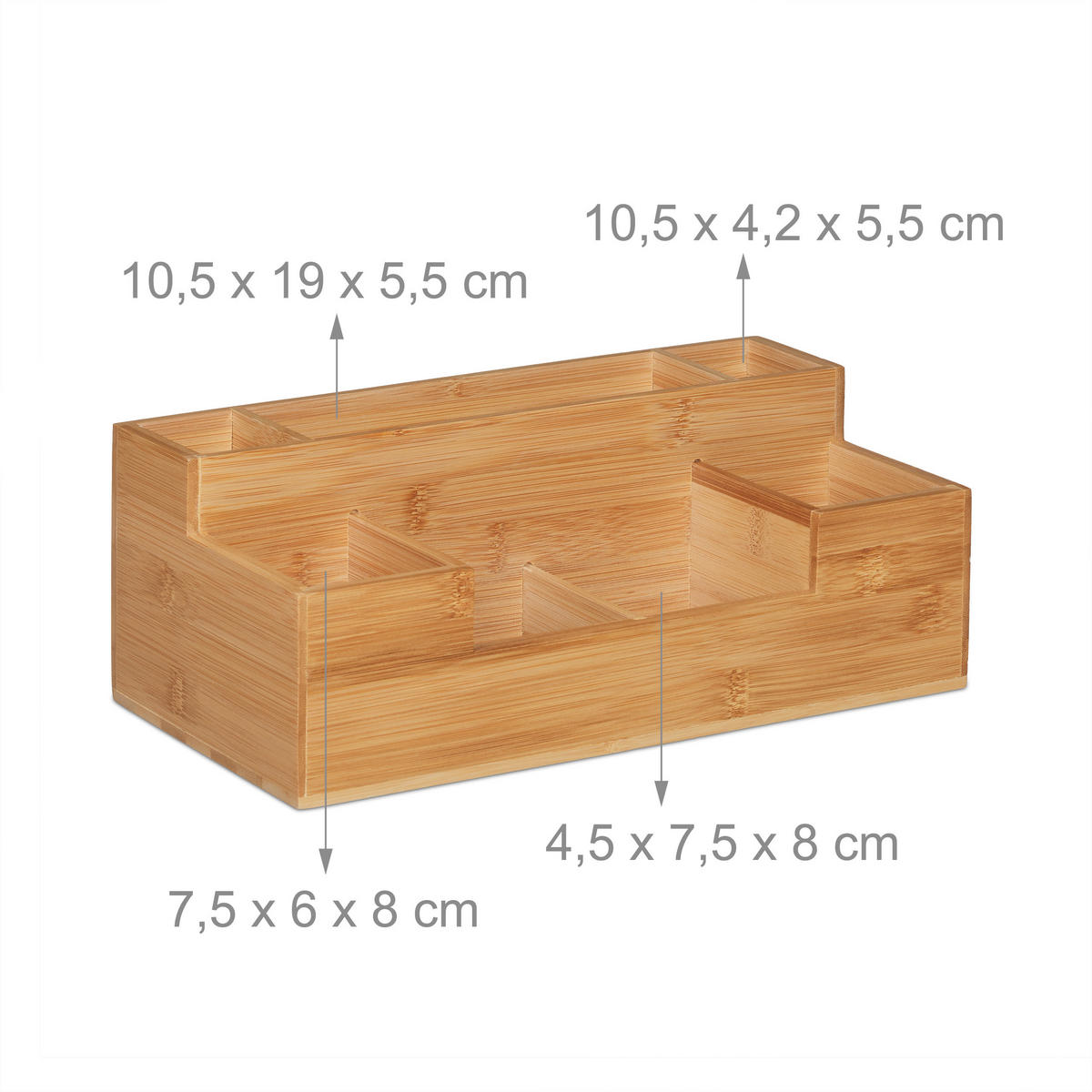 SCHREIBTISCH Organizer - Hellbraun, Holz (15/30/11cm) - Relaxdays