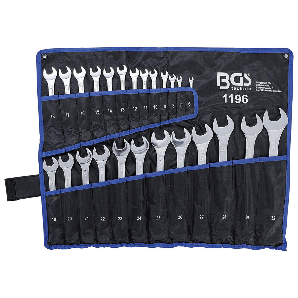 RINGMAULSCHLÜSSEL-SATZ, DIN 3113 A, 25-teilig, 6-32 mm - Multicolor, Kunststoff (360/390/360cm) - BGS technic