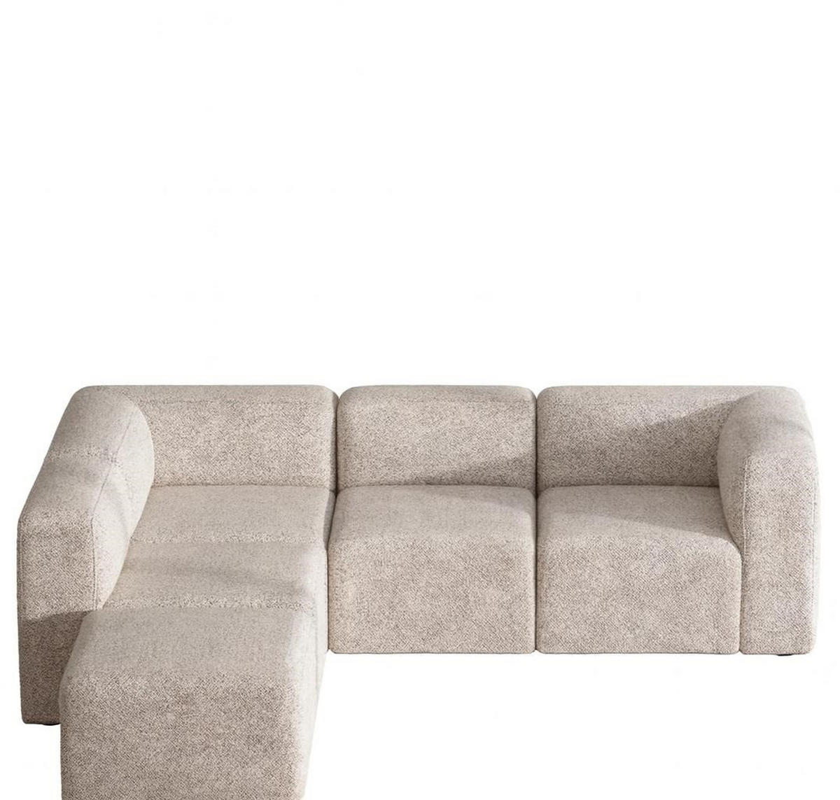 CHAISELONGSOFA Cubic Stoff Beige - Beige, Textil (257/257cm) - ebuy24