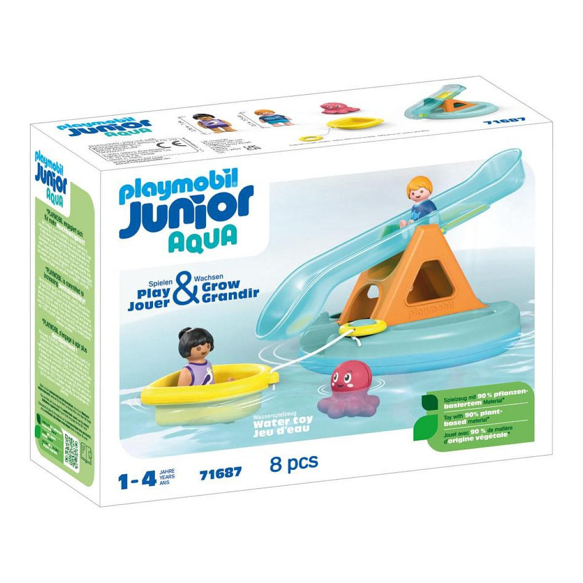 SPIELSET Es verfügt über eine Wasserrutsche - Grün, Kunststoff (9/19/25cm) - Playmobil