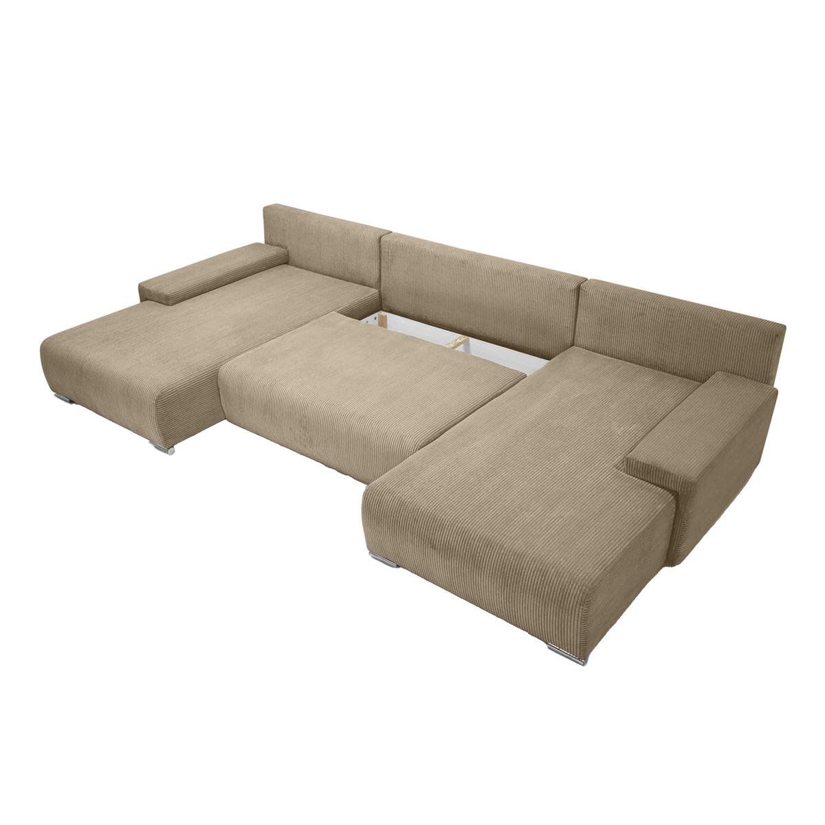 ECKSOFA Trawanga s rozkladací funkcí, béžová - světle hnědá, textil (348/188cm) - Fedve
