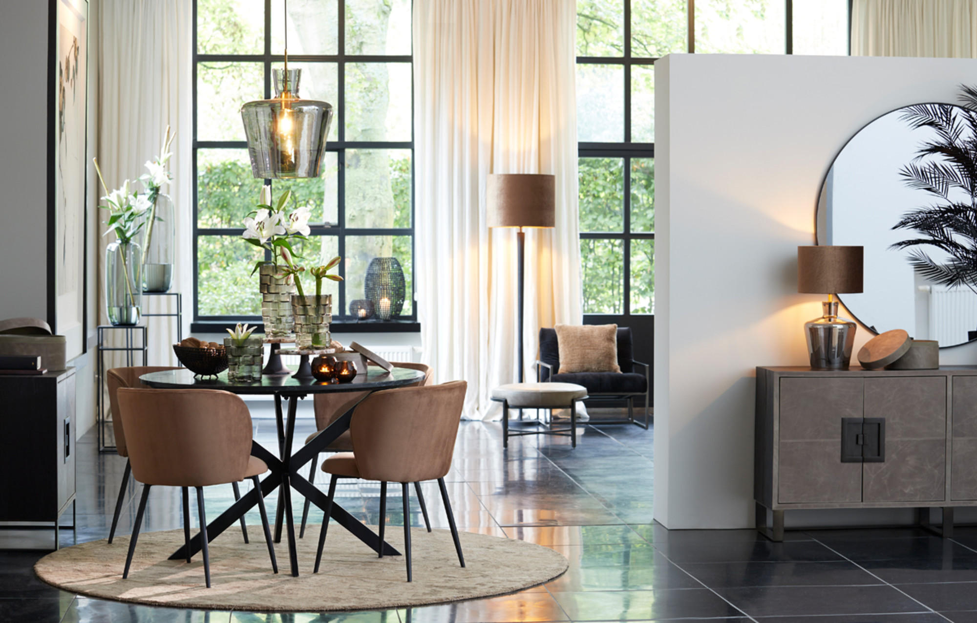 WINDLICHT Marcio Schwarz Ø31/50 cm - Schwarz, Metall (31/50/31cm) - Light & Living