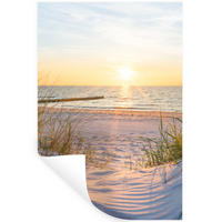 WANDTATTOO Strand - Sonne - Düne - Gras - Sand - Horizont 40x60 cm - Hellblau, Kunststoff (40/60/0.1cm) - MuchoWow