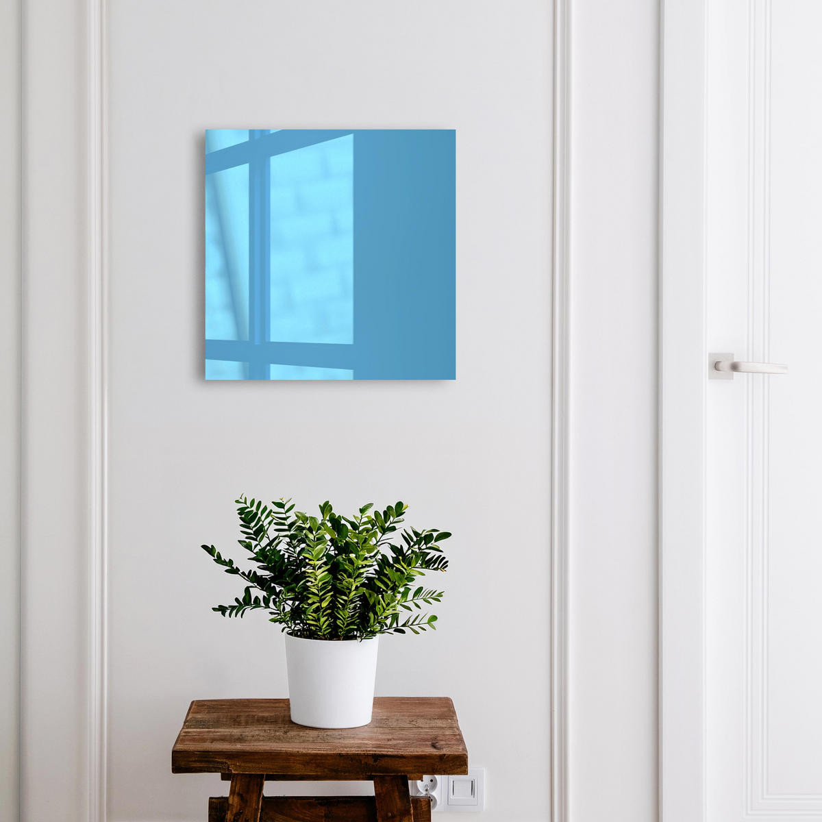 SCHLÜSSELBOX Weiß 30x30 cm – Türöffnung nach rechts - Blaues Wasser - Blau, Metall (30/30/5cm) - TULUP