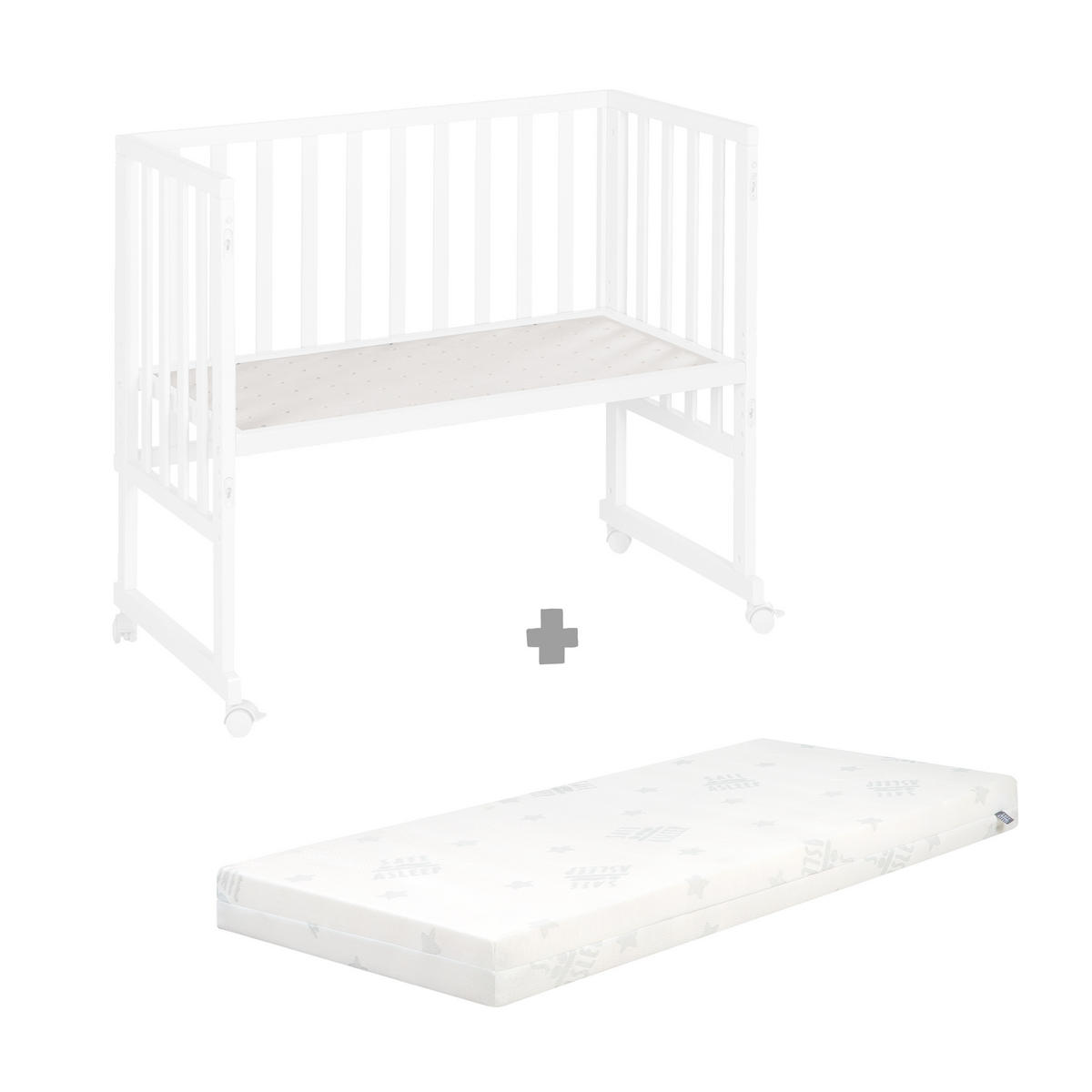 BEISTELLBETT 3in1 Set 90 x 45 cm - Weiß, Holzwerkstoff (45/90cm) - Roba