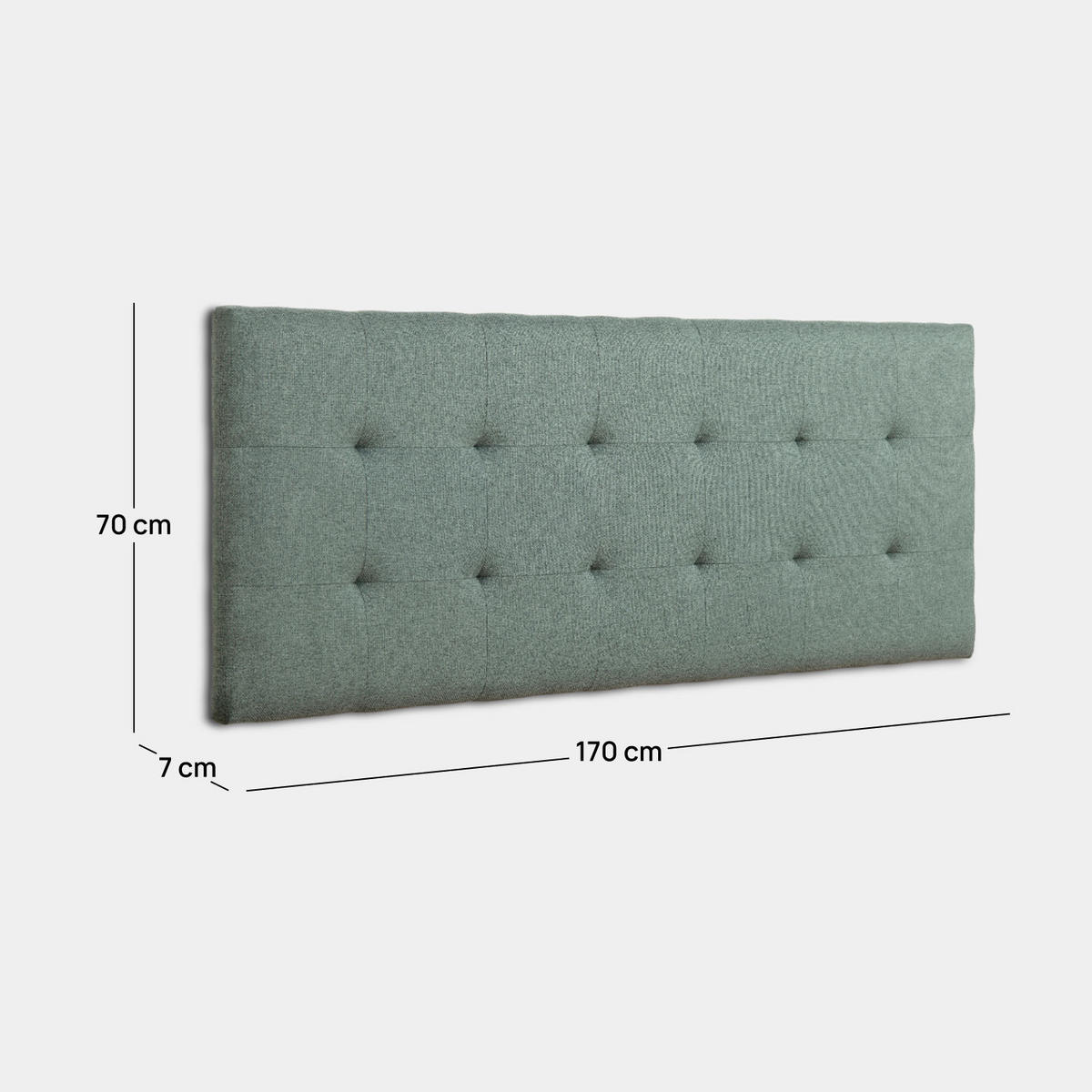 KOPFTEIL DOPPELTES Pier Grün 170 cm x 70 cm - Grün, Textil (170/7cm) - Klast Home