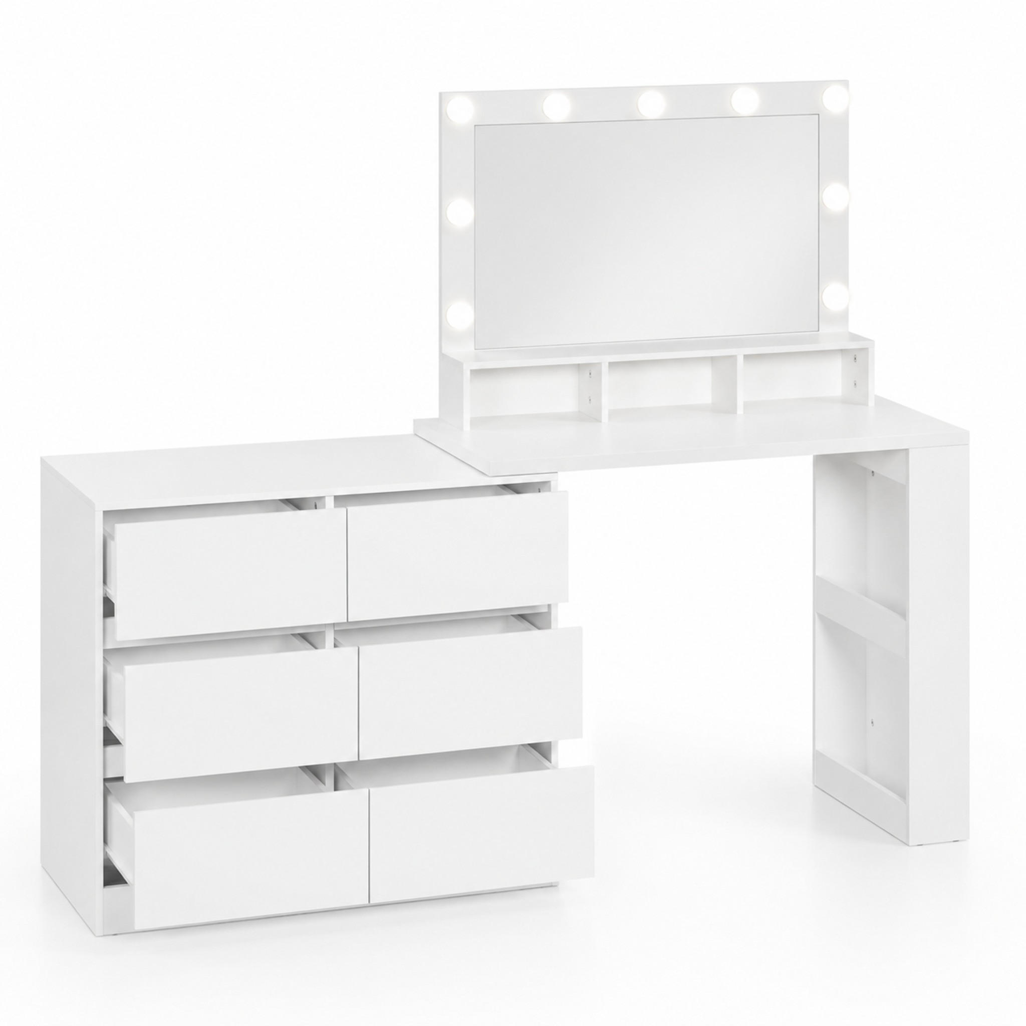 Mivray Schminktisch Weiß 40x134.5x160 cm