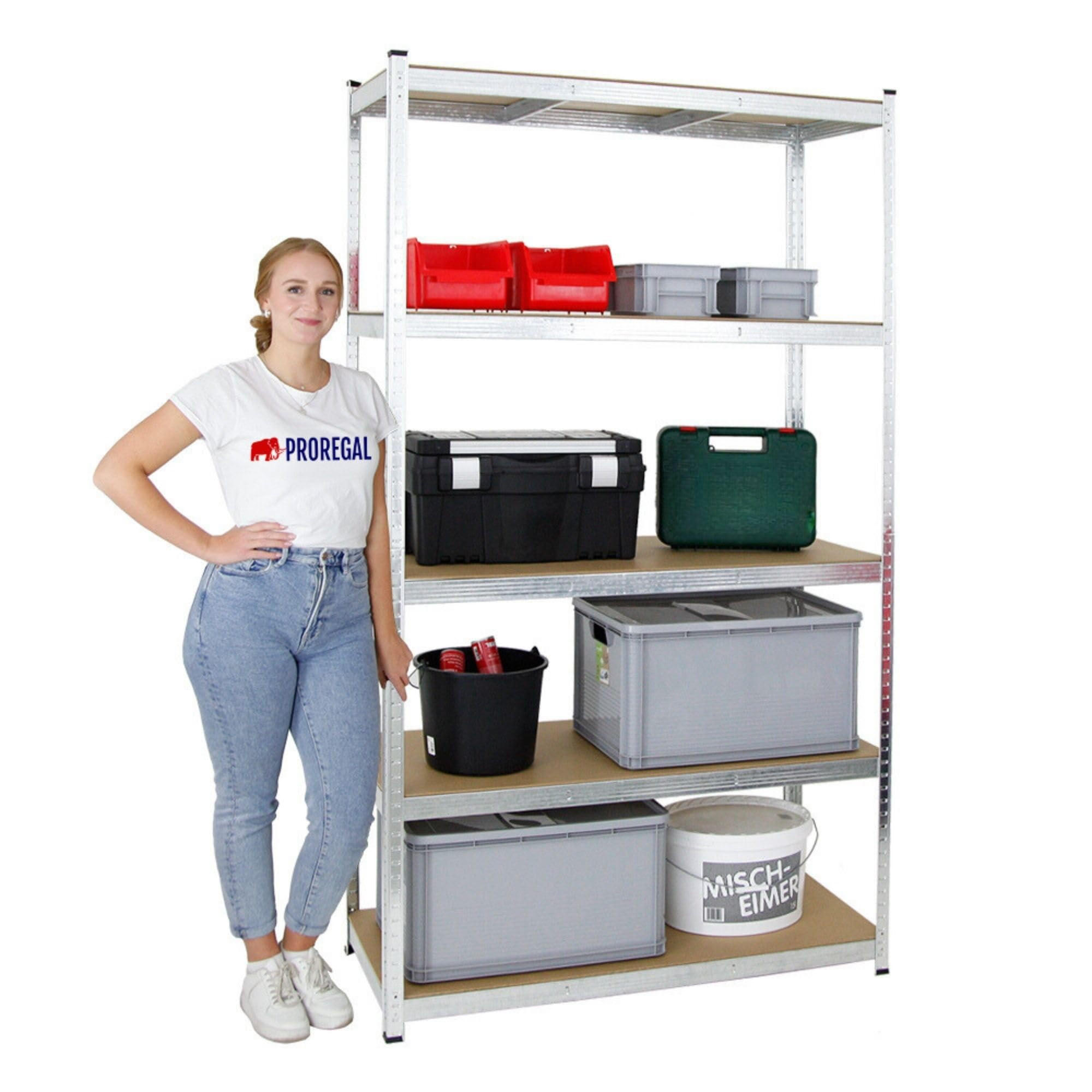 SCHWERLASTREGAL Giant Ragnar 200x120x50 cm Fachlast 175 kg Verzinkt - Silberfarben, Metall (120/200/50cm) - PROREGAL