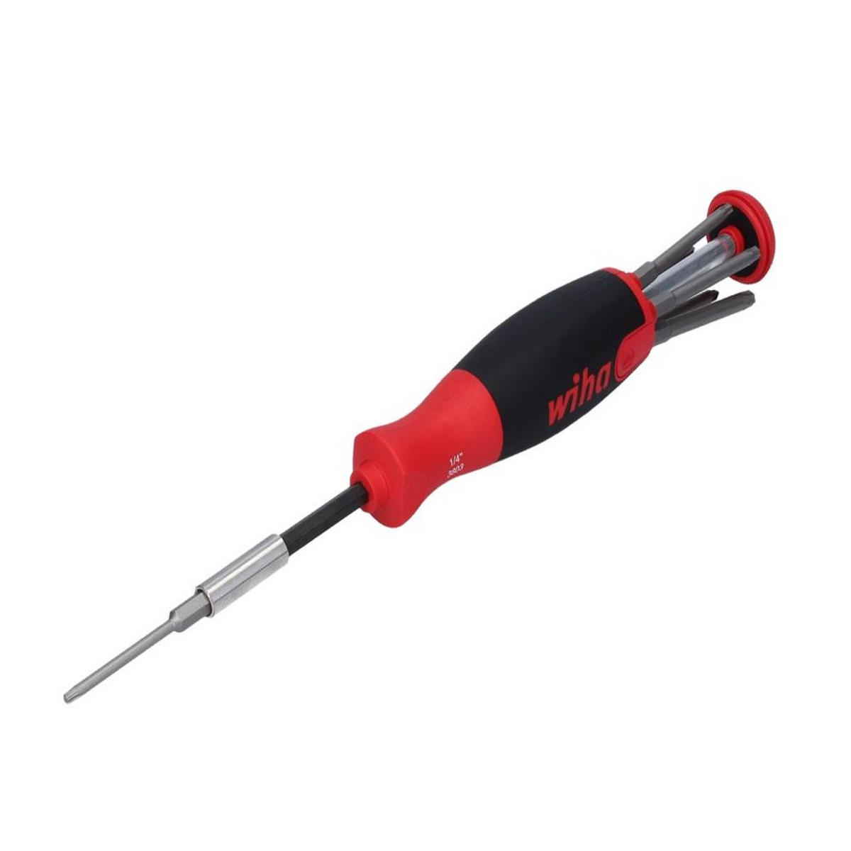 WIHA LiftUp Schraubendreher mit 6 Bit Magazin 1/4" 70 mm magnetisch ( 3803-01022 38590 ) - Multicolor, Kunststoff (22/4/4cm) - Wiha