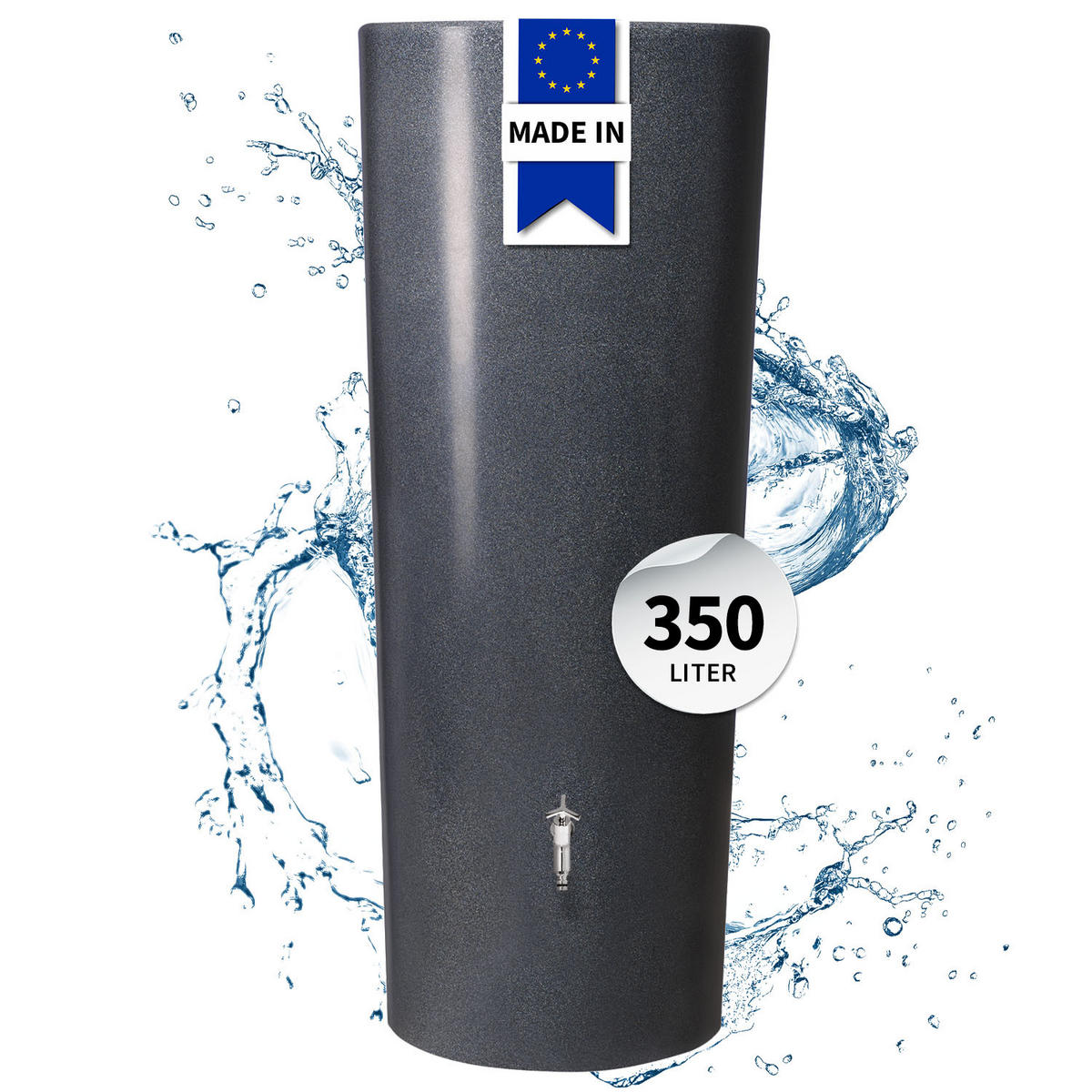 2IN1 Regentonne 350 L, lava inkl. Pflanzschale - Grau, Kunststoff (62/150/62cm) - GARANTIA